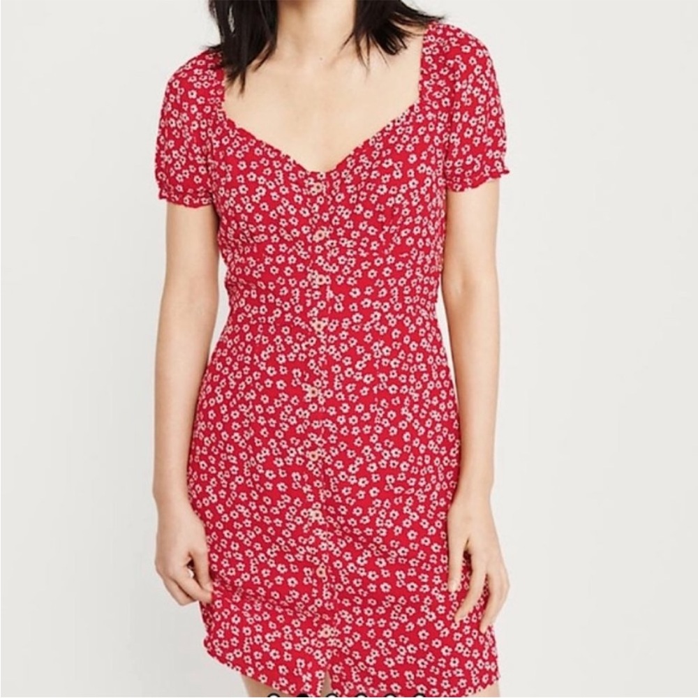 Abercrombie and Fitch red floral mini dress